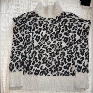 LOFT Leopard Print Turtleneck Sweater